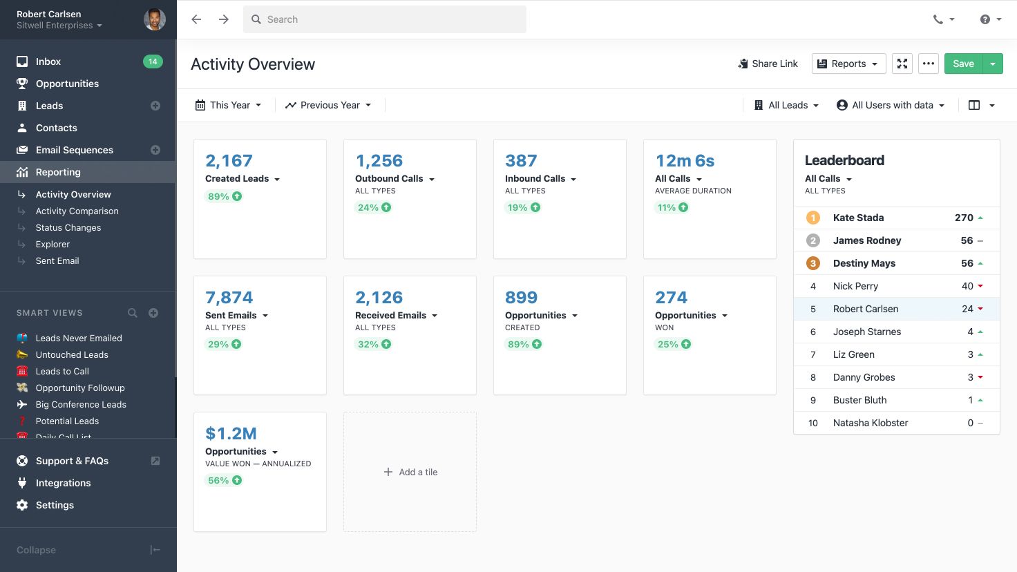 Screenshot of app Close.com