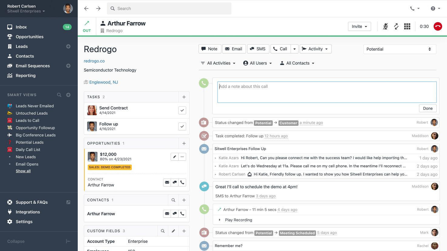 Screenshot of app Close.com